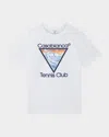 Casablanca White Tennis Club Print T-shirt In Tennis Club Icon