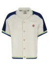 Casablanca Contrasting Trims Chest Pocket Logo-embroidered Short-sleeve Button-up Shirt In Multi