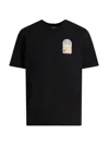 Casablanca Men Black Crewneck T-shirt With Logo Detail On The Front And Maxi Logo On The Rear In Cot In Black