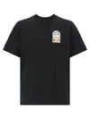 Casablanca Men Black Crewneck T-shirt With Logo Detail On The Front And Maxi Logo On The Rear In Cot In Brown