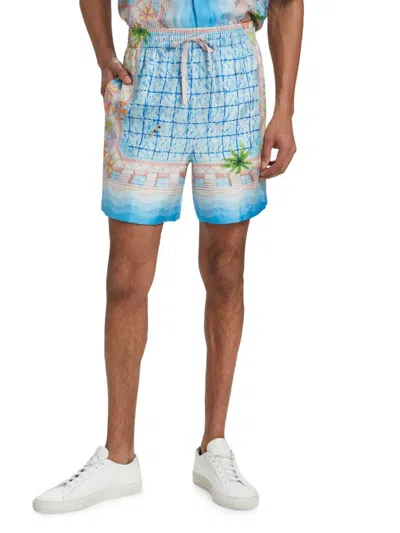 CASABLANCA MEN'S THE DIVE GRAPHIC SILK SHORTS