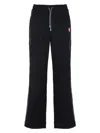 Casablanca Black Pants With All-over Embossed Monogram And Drawstring Waist In Black