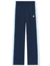 Casablanca Mens Navy / White Striped Embroidered-logo Woven Jogging Bottoms Xl In Blue
