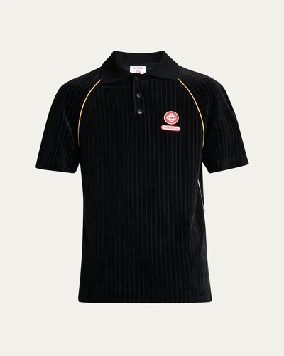 Casablanca Polo In Black Wool And Polyester