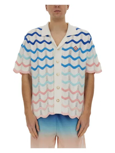 CASABLANCA MEN'S WAVE SHIRT | SIZE LARGE | MPS25KW848 COLOR 01MULTI