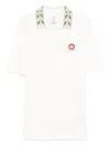Casablanca Polo Shirt With Short Sleeves And Embroidered Collar In White