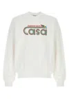 Casablanca Cotton Crew Neck Sweatshirt With Graphic Print In White
