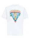 Casablanca Graphic Print Organic Cotton T-shirt With Ribbed Neckline In Multi