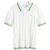 Casablanca Short Sleeves Contrast Collar With Multicolor Stripe Detail In White