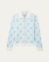 Casablanca Refined Wool Blend Sweatshirt With Classic Collar In Blue