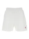 Casablanca 'mena' White Shorts With Logo Embroidery On The Front And Elastic Drawstring Waist In Bianco