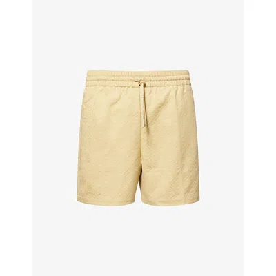 Casablanca Mens Beige Relaxed-fit Monogram Cotton Shorts In Sand