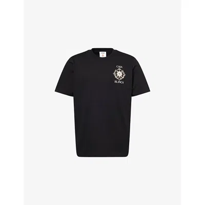 Casablanca Mens Black Championship Diamond Logo-print Cotton-jersey T-shirt Xxl