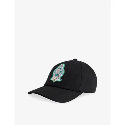 Casablanca Mens Black Hotel Brand-patch Cotton Cap
