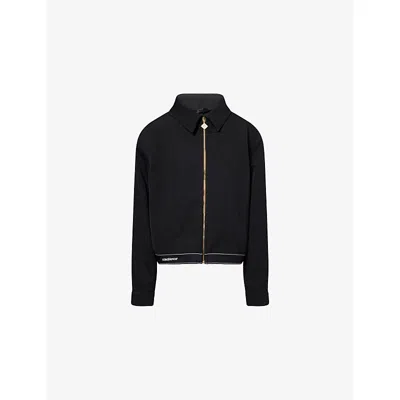 Casablanca Mens Black Logo-embroidered Woven Sports Jacket