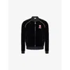 Casablanca Mens Velour Logo-patch Cotton-blend Track Jacket Black In Black