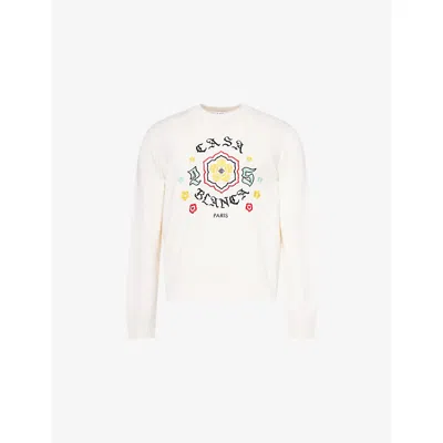 CASABLANCA MENS BOSOZUKU REGULAR-FIT EMBROIDERED-LOGO WOOL JUMPER XL