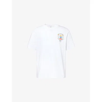 Casablanca Mens Casa Way Mountain Graphic-print Cotton-jersey T-shirt Xxxl In White