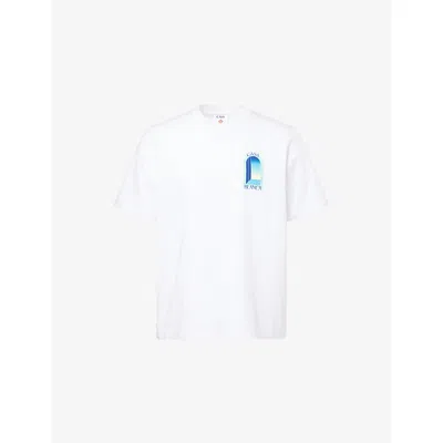 CASABLANCA MENS CLASSIC ARCH COTTON T-SHIRT WHITE