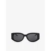 Casablanca Mens Black Yellow Ew-020-01w Wavy Acetate Sunglasses In Black Yellow