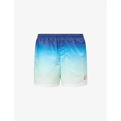 Casablanca Mens Blue Gradient Jacquard Woven Swim Shorts