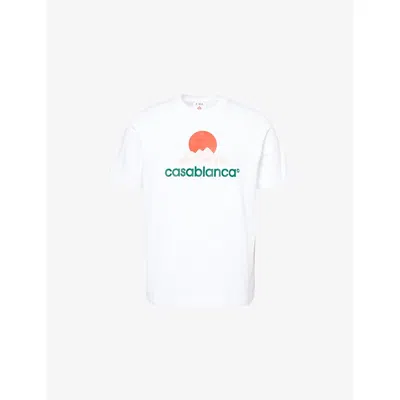 CASABLANCA MENS CASABLANCA MONTAGNE MONTAGNE BRAND-EMBROIDERED COTTON-JERSEY T-SHIRT XXXL