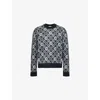 Casablanca Black Mohair Blend Monogrammed Sweater Men In Black