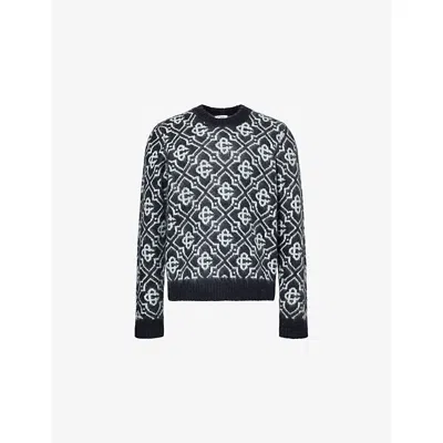 CASABLANCA MENS REGULAR-FIT MONOGRAM KNIT JUMPER