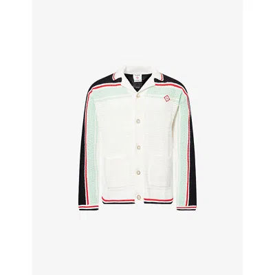Casablanca Faux Crochet Shirt Longsleeve In White
