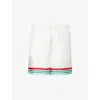 Casablanca Mens Casa Way World Series Relaxed-fit Striped Silk Shorts In Casa Way World Series