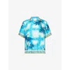 Casablanca Mens Caustics Emblem Poolside Emblem Short-sleeves Silk Shirt