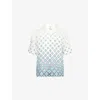 Casablanca Mens Monogram Short-sleeves Linen Shirt Degrade Monogram In Degrade Monogram