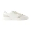 Casablanca White Leather Sneakers With Suede Insert On The Heel In White
