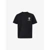 Casablanca Black Crewneck T-shirt With Logo Detail On The Front And Maxi Logo Print On The Rear In Diamond Column