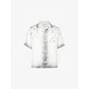 Casablanca Gradient Heart Monogram Bowling Shirt In Grey Gradi Heart Mono