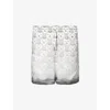 Casablanca Gray Silk Shorts With Logo In Grey Gradi Heart Mono