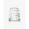 Casablanca Mens Camp-collar Long-sleeve Silk Shirt Le Passage In Le Passage