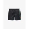 Casablanca Patterned Shorts With Elastic Waistband And Side Stripe