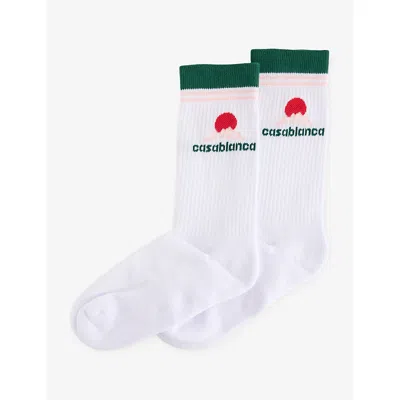 Casablanca Mens Montagne Whitestretch-cotton Blend Socks