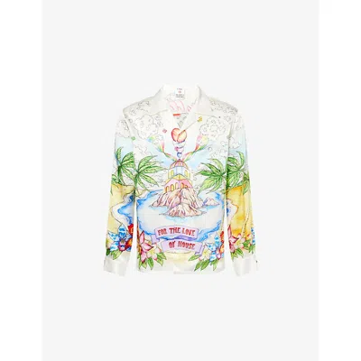 Casablanca Mens Multi Better Days Long-sleeve Silk T-shirt