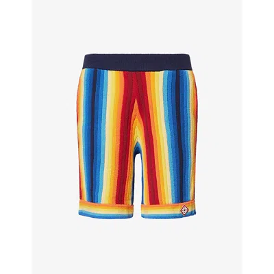 Casablanca Mens Multi Gradient Towelling High-rise Relaxed-fit Cotton-blend Shorts