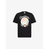 Casablanca Black Crewneck T-shirt With Logo On The Front In Cotton Man