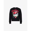 Casablanca Mushroom Embroidered Cotton Blend Sweater In Black