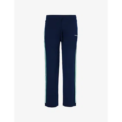 Casablanca Mens Brand-embroidered Straight-leg Regular-fit Wool Trousers Navy