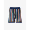 Casablanca 'striped Viscose Bermuda Shorts' In Navy