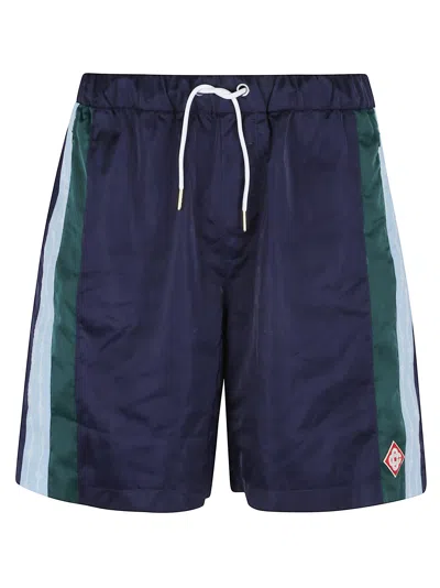 Casablanca Mens Nylon Pleated Track Shorts In Blue