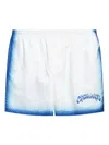 Casablanca White Swim Shorts With Elastic Waist And Logo Print On The Front