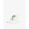 Casablanca Embroidered Triangular Patch Cotton Baseball Cap In White