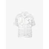 Casablanca Mens Camp-collar Short-sleeve Silk Shirt Sacred Stone In Sacred Stone