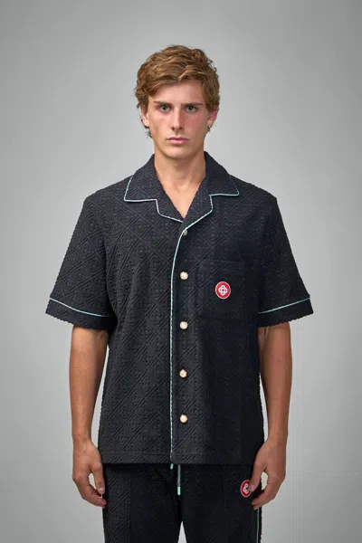 CASABLANCA MENS TOWELLING MONOGRAM SHIRT